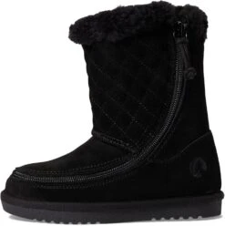 BILLY Footwear Kids Cozy Quilt Lux Boots For Toddler And Little Kids - Suede Upper, Zippered Side Closure, And Round Toe Silhouette