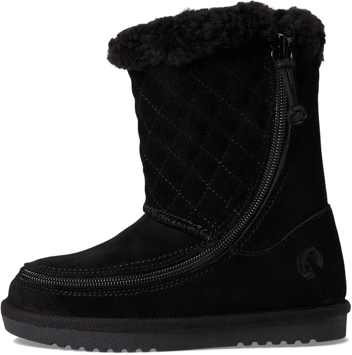 BILLY Footwear Kids Cozy Quilt Lux Boots For Toddler And Little Kids - Suede Upper, Zippered Side Closure, And Round Toe Silhouette