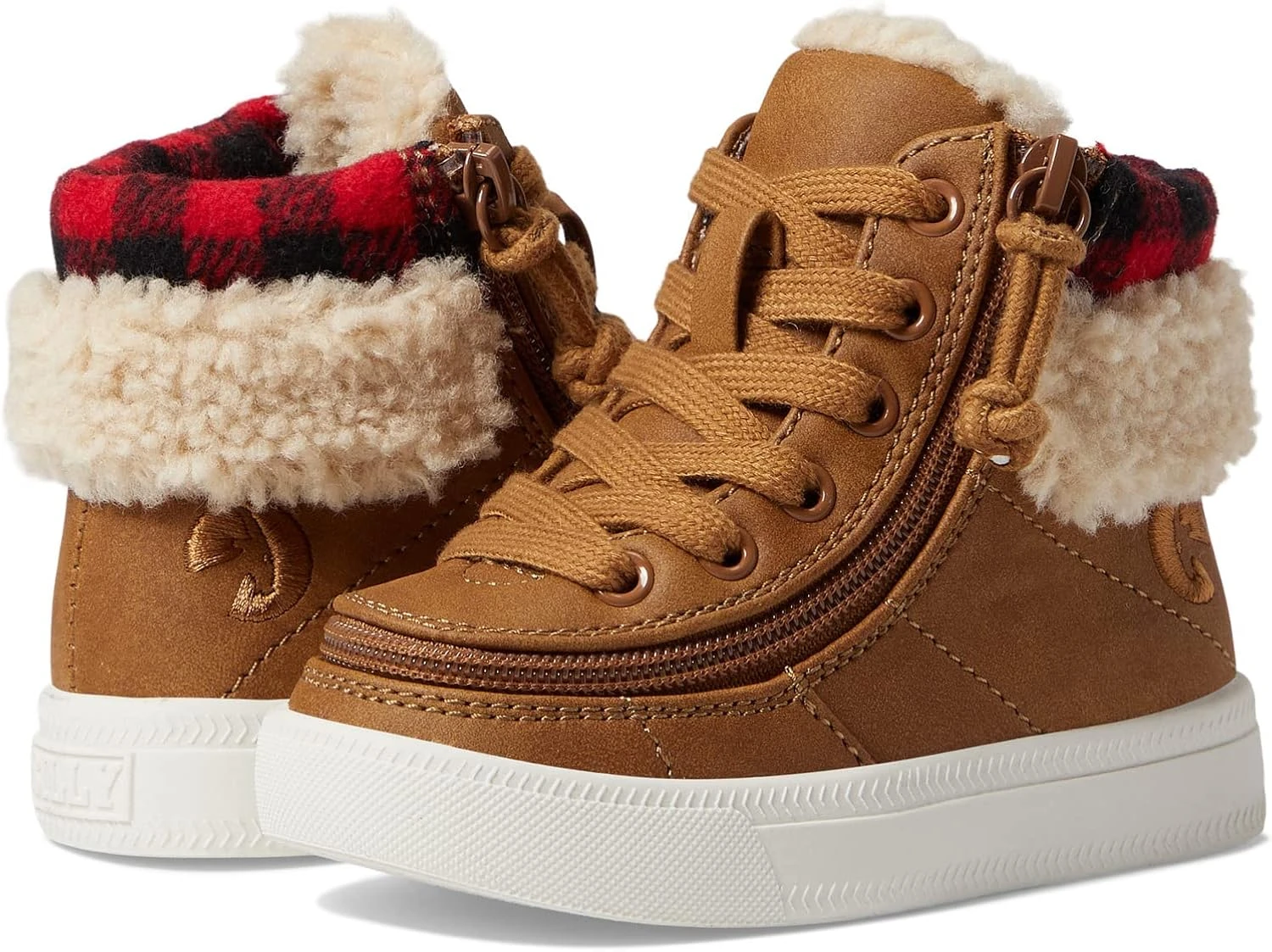 BILLY Footwear Kids Cuff Ii Sneakers For Toddlers - Man-Made Upper, Faux Fur Lining Along Collar, And All-Round Zipper Closure - Image 4