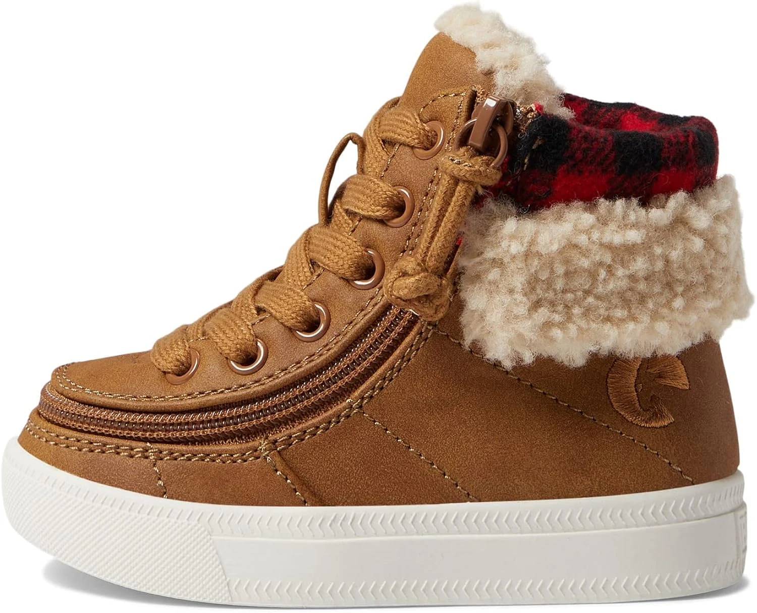 BILLY Footwear Kids Cuff Ii Sneakers For Toddlers - Man-Made Upper, Faux Fur Lining Along Collar, And All-Round Zipper Closure