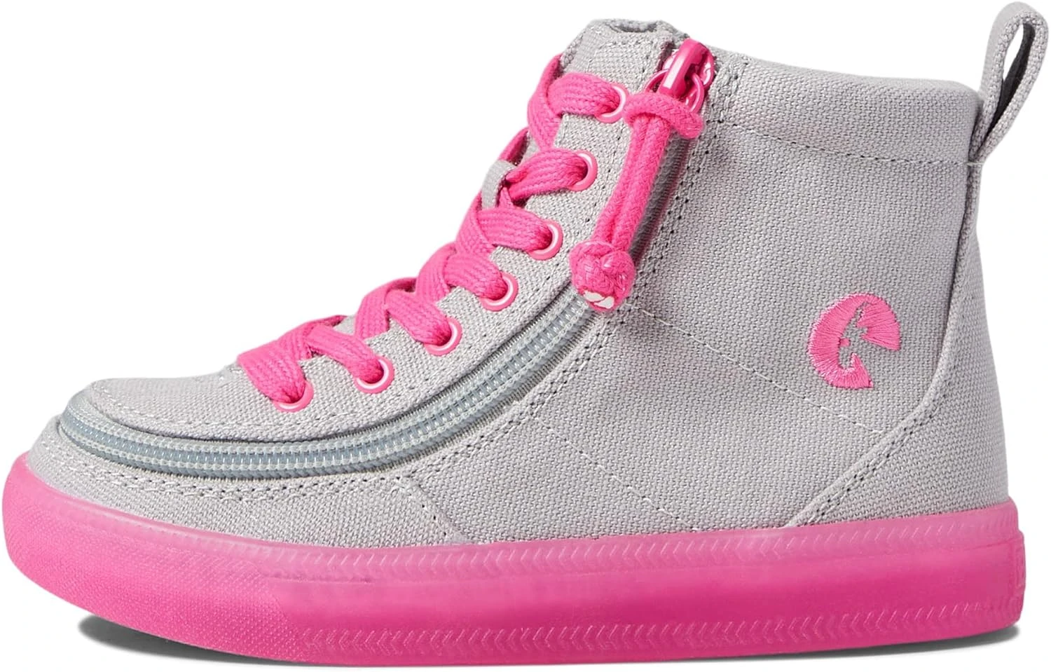 BILLY Footwear Kids Classic Lace High Sneakers For Toddler, Little, And Big Kids - Breathable Textile Lining, Padded Footbed, And Zipper Closure