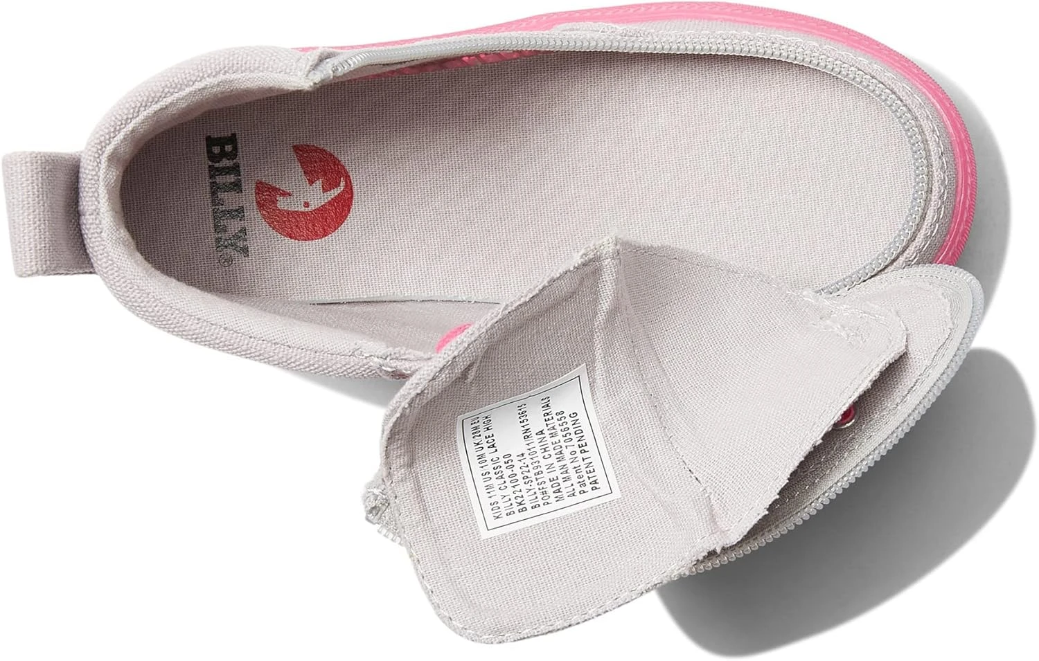 BILLY Footwear Kids Classic Lace High Sneakers For Toddler, Little, And Big Kids - Breathable Textile Lining, Padded Footbed, And Zipper Closure - Image 2