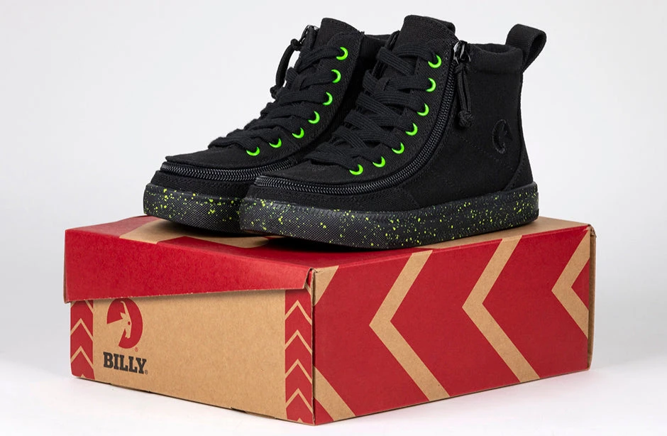 FINAL SALE - Black/Green Speckle BILLY Classic Lace High Tops - Image 6