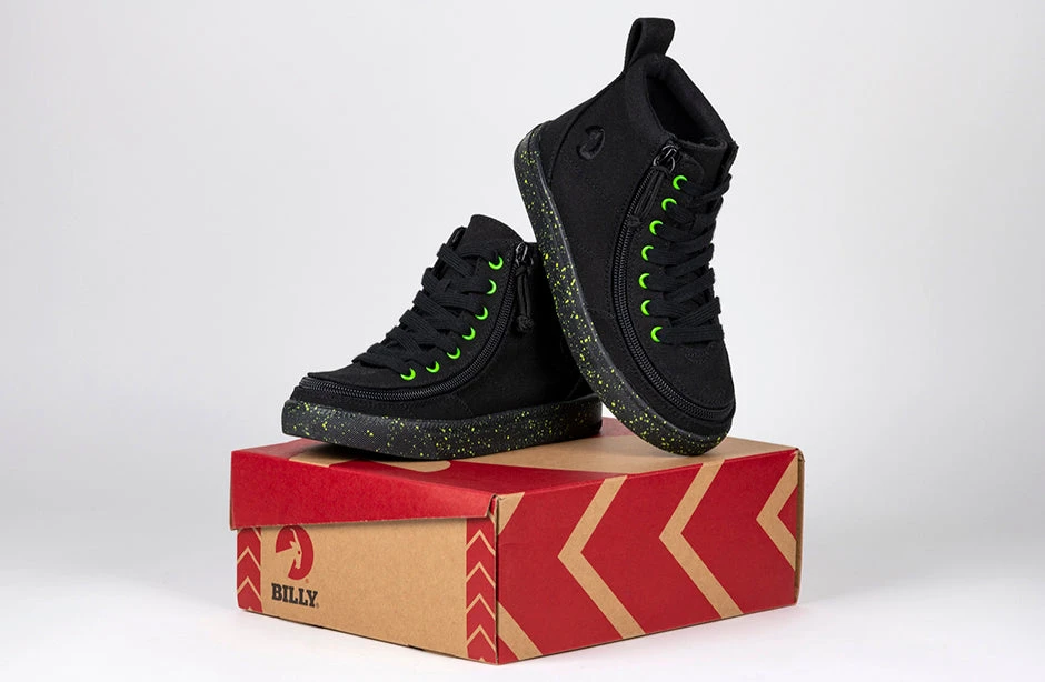 FINAL SALE - Black/Green Speckle BILLY Classic Lace High Tops - Image 8