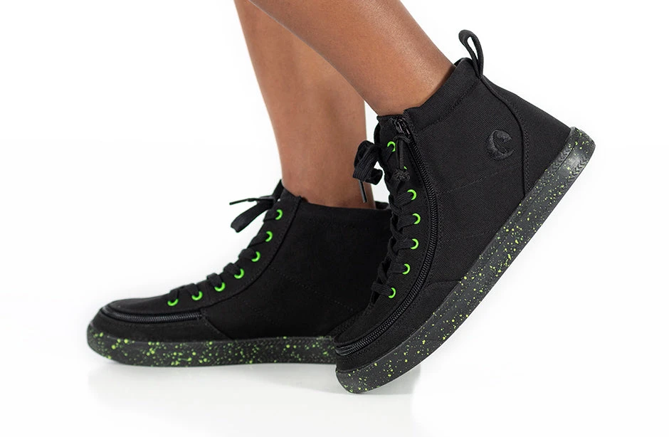 FINAL SALE - Black/Green Speckle BILLY Classic Lace High Tops - Image 9
