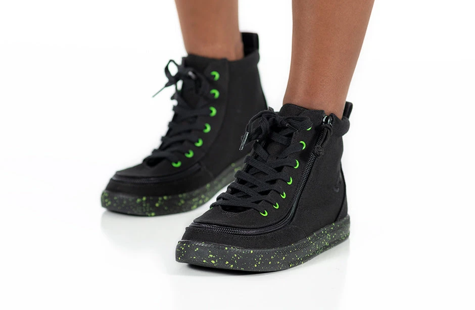 FINAL SALE - Black/Green Speckle BILLY Classic Lace High Tops - Image 10