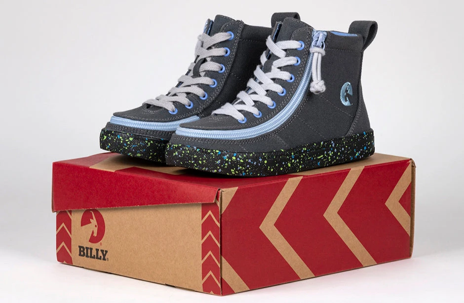 FINAL SALE - Charcoal/Blue Speckle BILLY Classic Lace High Tops - Image 6