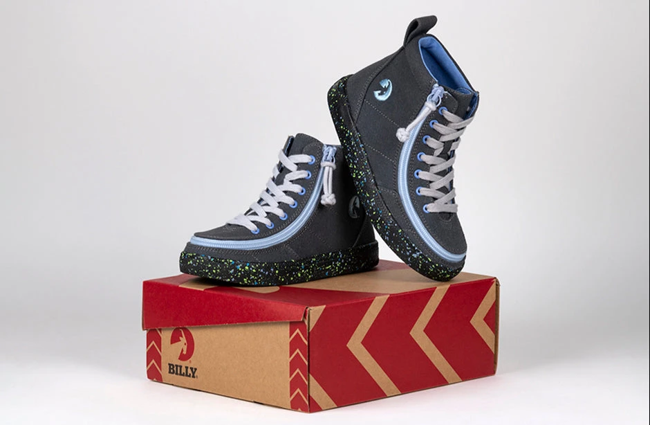 FINAL SALE - Charcoal/Blue Speckle BILLY Classic Lace High Tops - Image 8