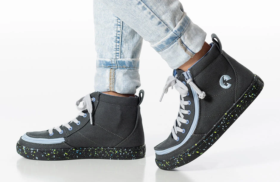 FINAL SALE - Charcoal/Blue Speckle BILLY Classic Lace High Tops - Image 9
