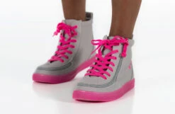 FINAL SALE - Grey/Pink BILLY Classic Lace High Tops -BILLY Footwear BK22100 050 studio standing 2 940x614 6c0d9381 36f8 4b6b 8691 ea740aab8f4e