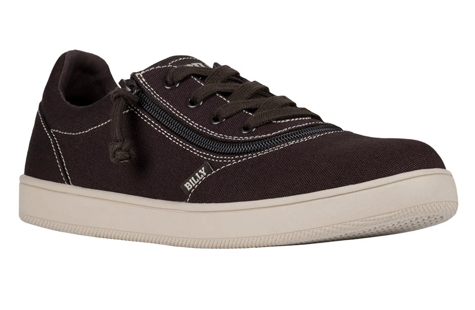 FINAL SALE - Men's Dark Brown/White Stitch BILLY Sneaker Low Tops