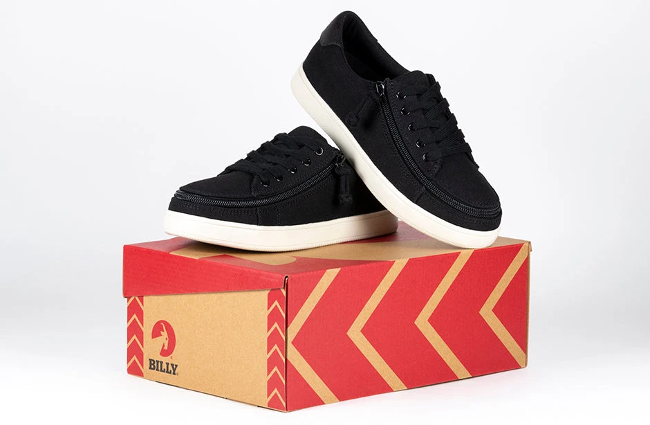 FINAL SALE - Women's Black Canvas BILLY Sneaker Low Tops - Image 8
