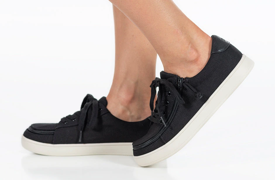 FINAL SALE - Women's Black Canvas BILLY Sneaker Low Tops - Image 9
