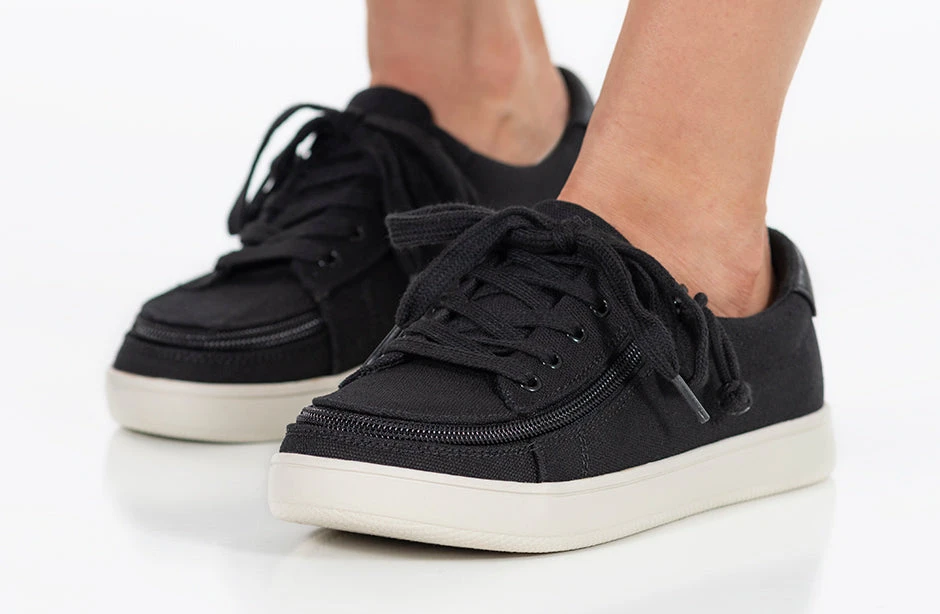FINAL SALE - Women's Black Canvas BILLY Sneaker Low Tops - Image 10