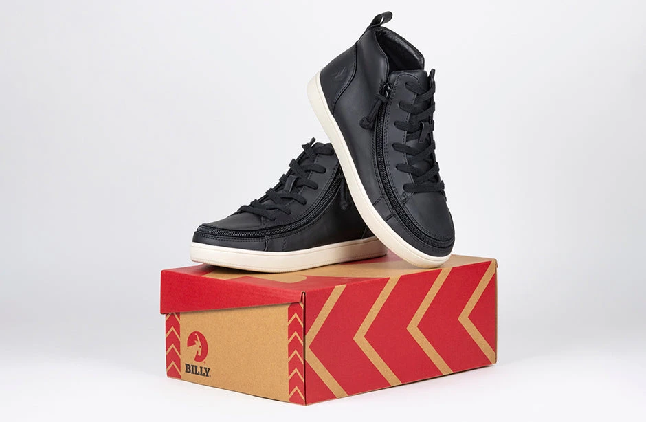 FINAL SALE - Women's Black BILLY Sneaker Lace Mid Tops - Image 8