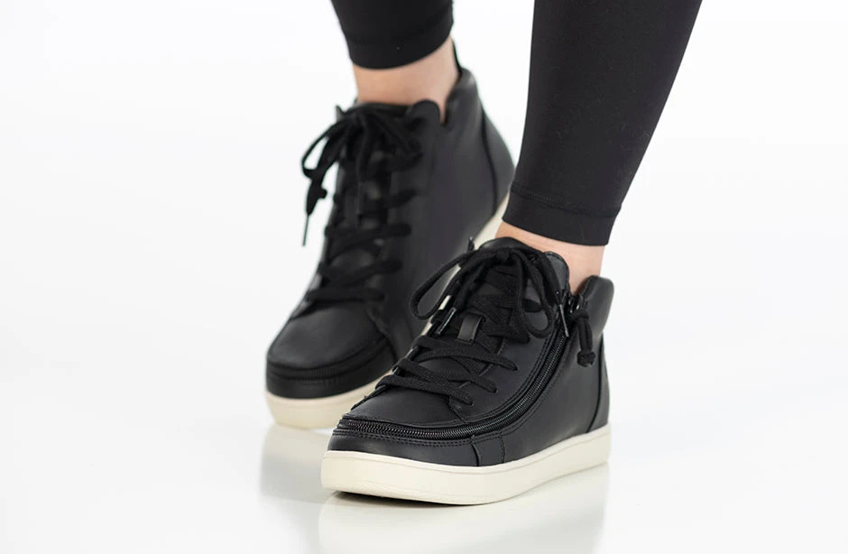 FINAL SALE - Women's Black BILLY Sneaker Lace Mid Tops - Image 10