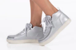 FINAL SALE - Women's Silver Grey Metallic BILLY Sneaker Lace Mid Tops -BILLY Footwear BW22135 040 studio standing 1 940x614 21283b67 3de9 435e 829e 4b60623199c1