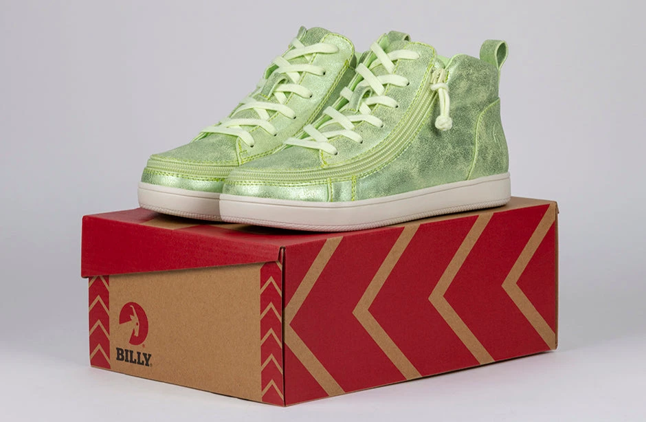 FINAL SALE - Women's Cucumber Green BILLY Sneaker Lace Mid Tops - Image 6